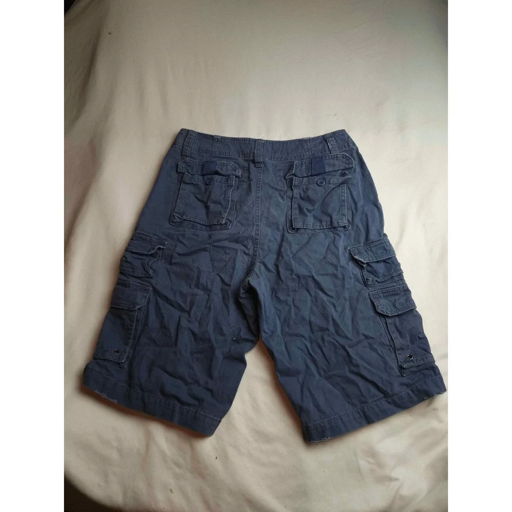 Plugg Mens Navy Blue Cargo Shorts Size 29 Cotton Utility Multi Pocket Skater